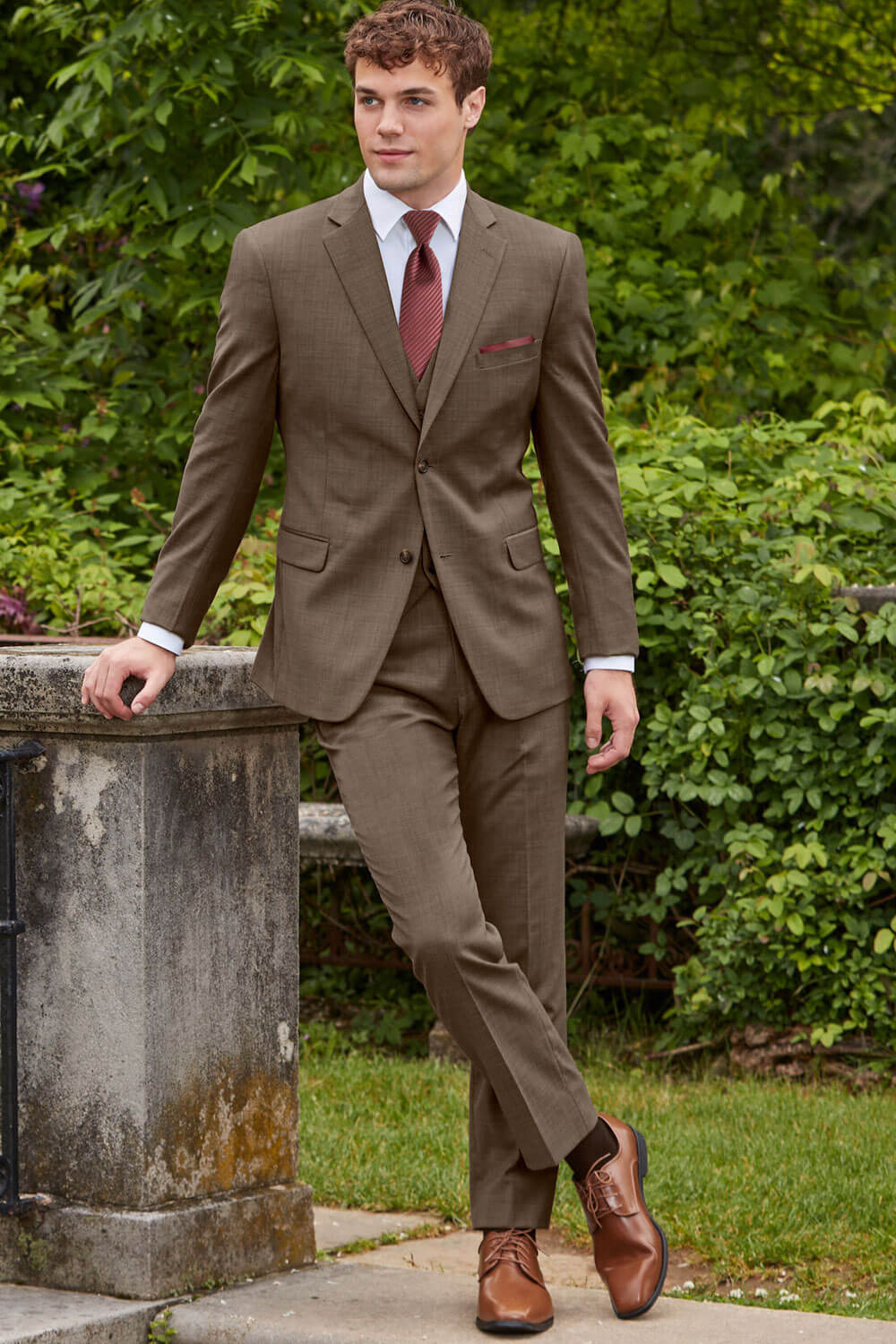 Brown Archer Slim Fit Suit Coat