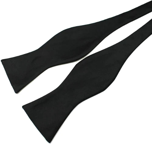 Black Satin Self-Tie Bowtie